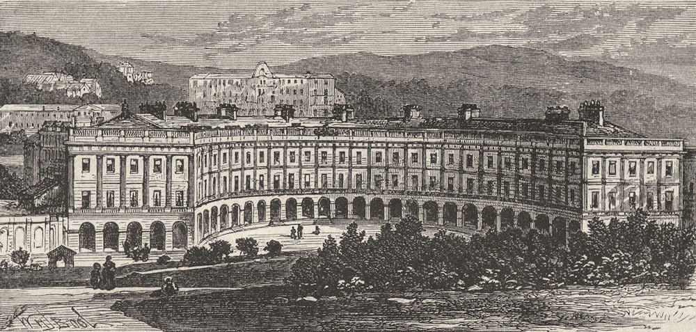 DERBYS. Derbyshire. Crescent, Buxton 1898 old antique vintage print picture